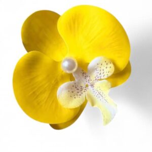 golden orchid pearl accent brooch