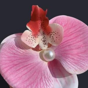 golden orchid pearl accent brooch
